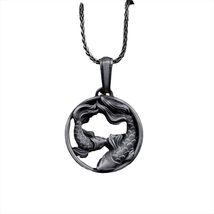 Buddha Stones Pure Tin Pisces Double Koi Fish Wealth Necklace Pendant - image 3