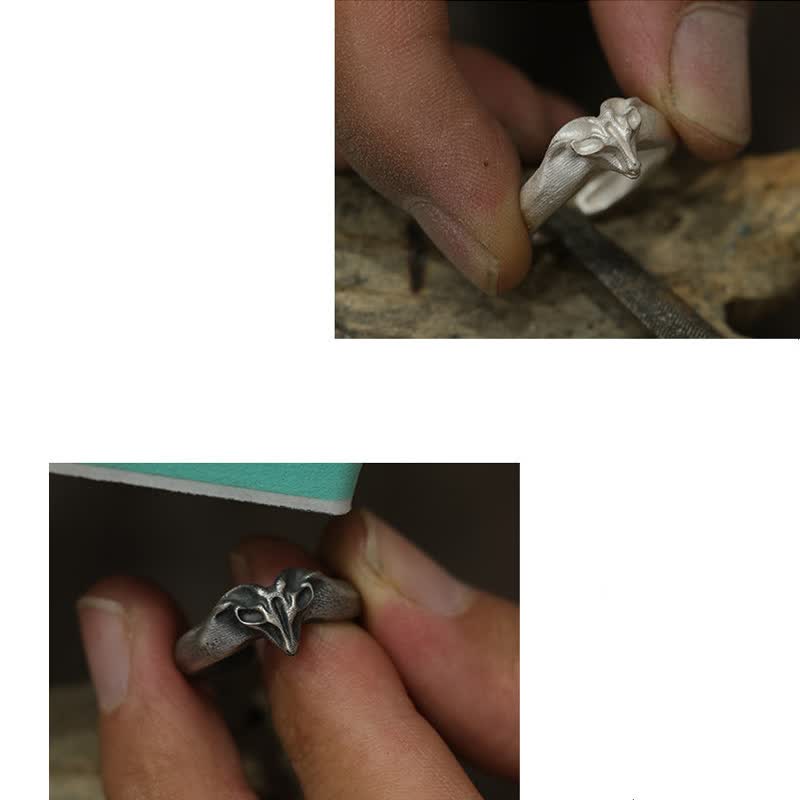 Buddha Stones Year of the Goat 999 Sterling Silver Auspicious Sheep Protection Open Ring - image 16