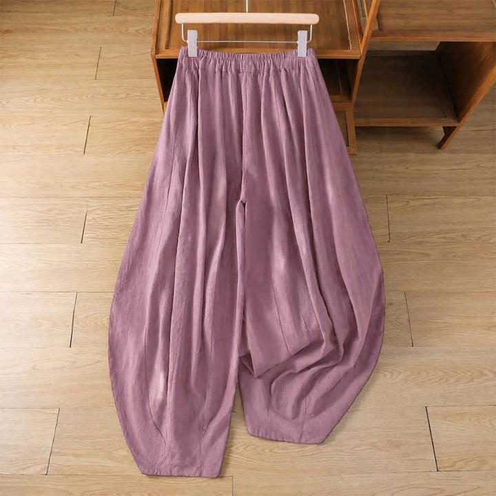 Buddha Stones Spring Summer Classic Casual Drawstring Solid Cropped Pants Women's Harem Pants With Pockets - image 14