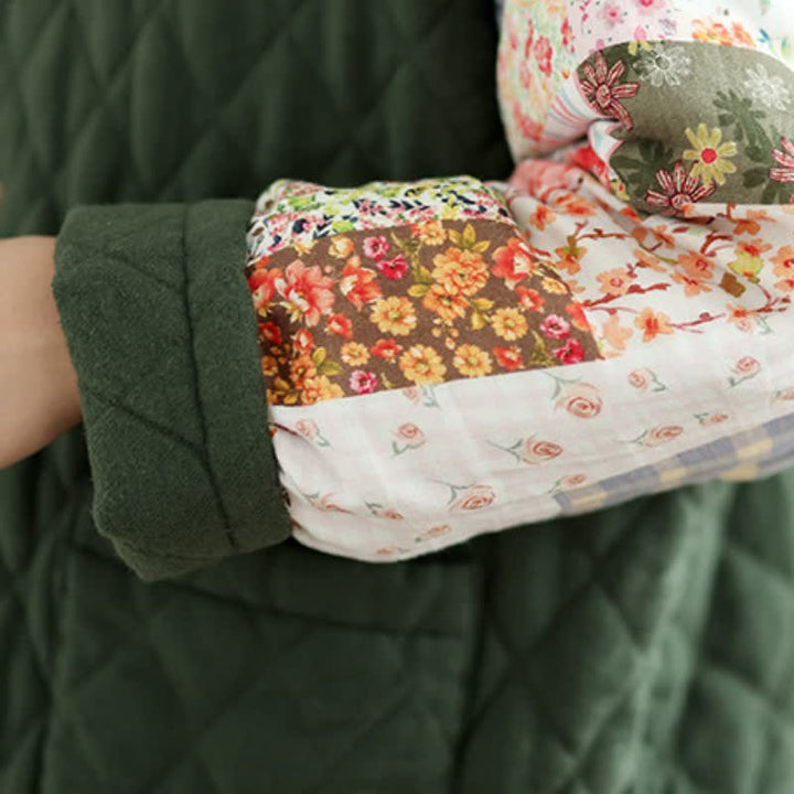 Buddha Stones Fall Winter Vintage Casual Button-Up Floral Patchwork Reversible Design Women's Jacket With Pockets - image 11