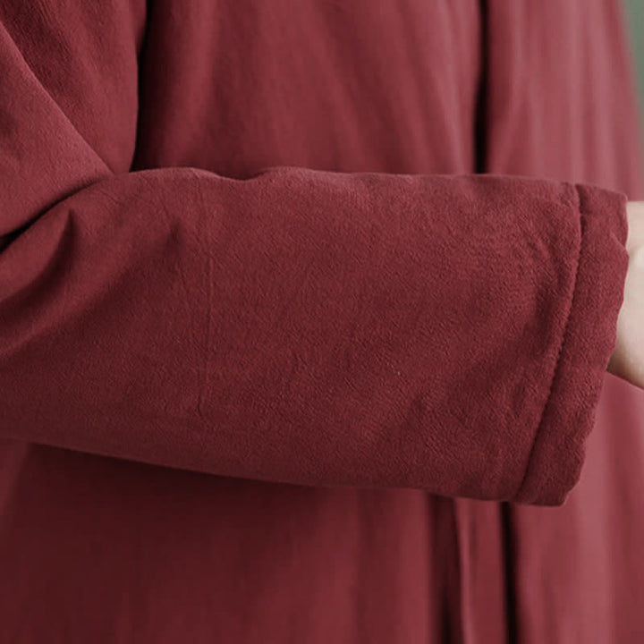 Buddha Stones Winter Casual Minimalist Drawstring Solid Women's Coat With Pockets - image 8