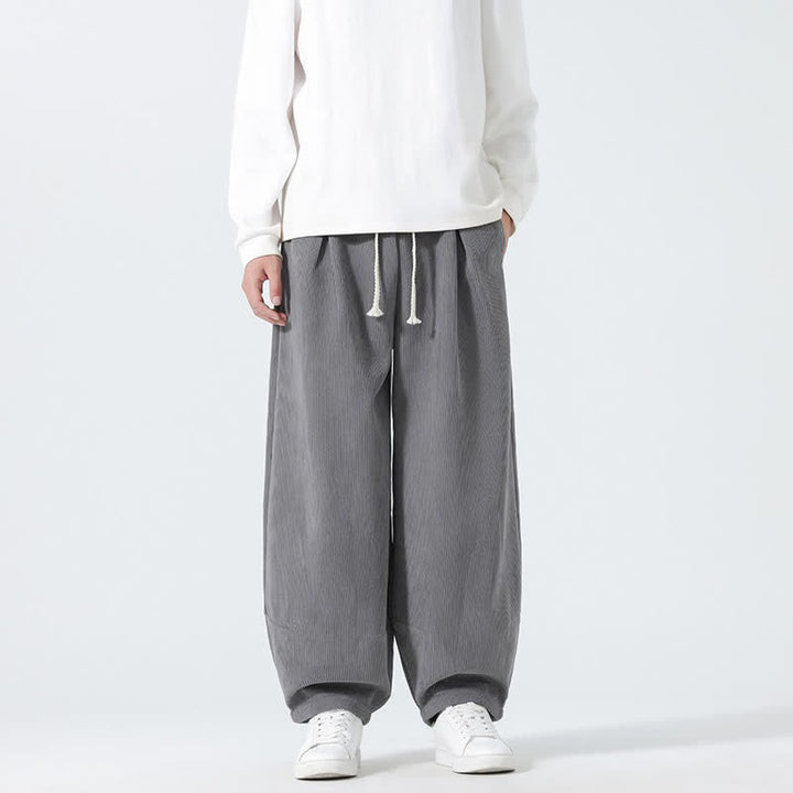 Buddha Stones Fall Winter Casual Minimalist Drawstring Solid Ankle Pants Men's Straight Leg Pants With Pockets - DimGray - US/UK/AU46, EU56 (5XL) - image 13