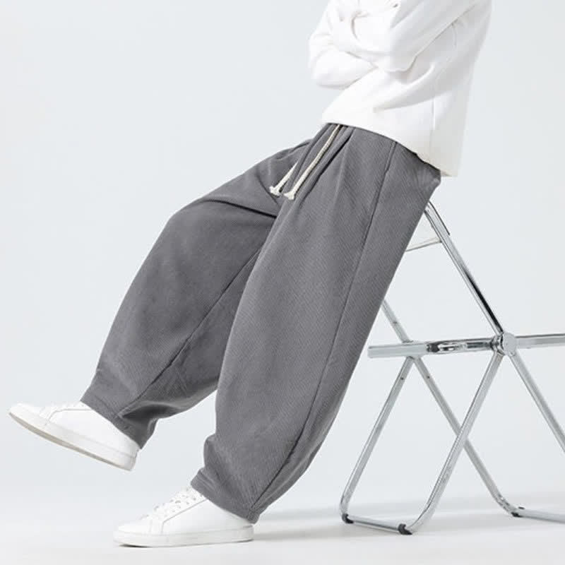 Buddha Stones Fall Winter Casual Minimalist Drawstring Solid Ankle Pants Men's Straight Leg Pants With Pockets - image 16