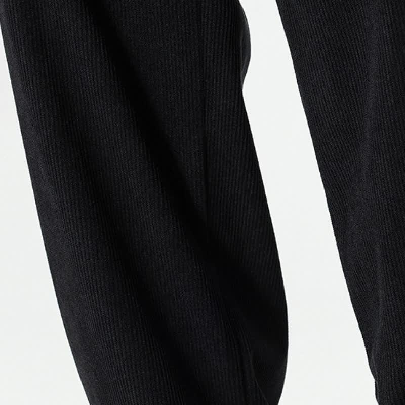 Buddha Stones Fall Winter Casual Boho Drawstring Solid Ankle Pants Corduroy Men's Straight Leg Pants With Pockets - image 25