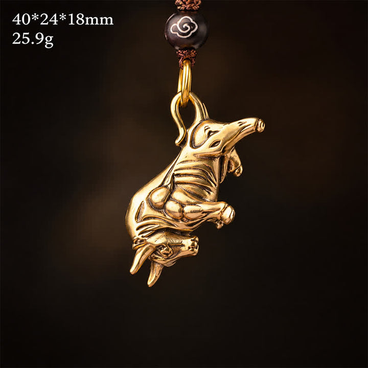 Buddha Stones Brass Chinese Zodiac Luck Braided Charm Keychains - image 12