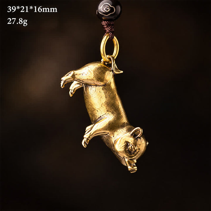 Buddha Stones Brass Chinese Zodiac Luck Braided Charm Keychains - image 30