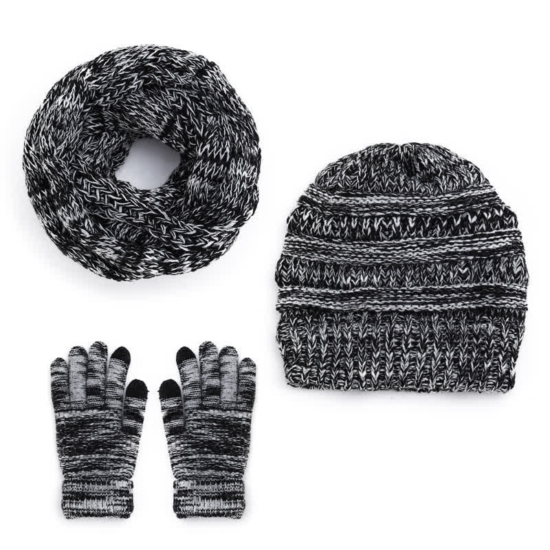 Buddha Stones Fall Winter Cable Knit Beanie Scarf Glove Set Women's Hat - image 11
