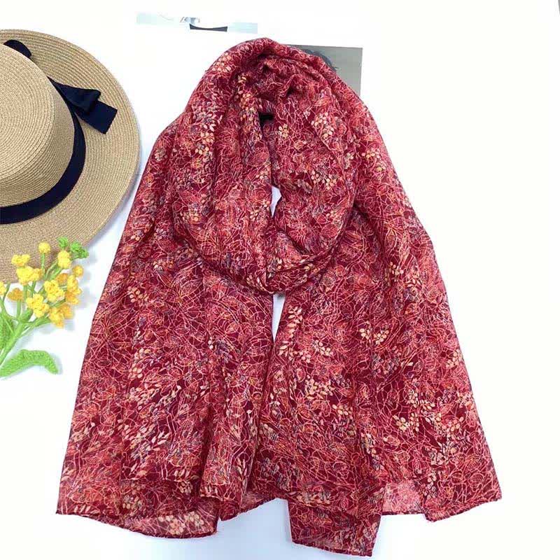 Buddha Stones Spring Summer Vintage Floral Abstract Women's Scarf - image 10