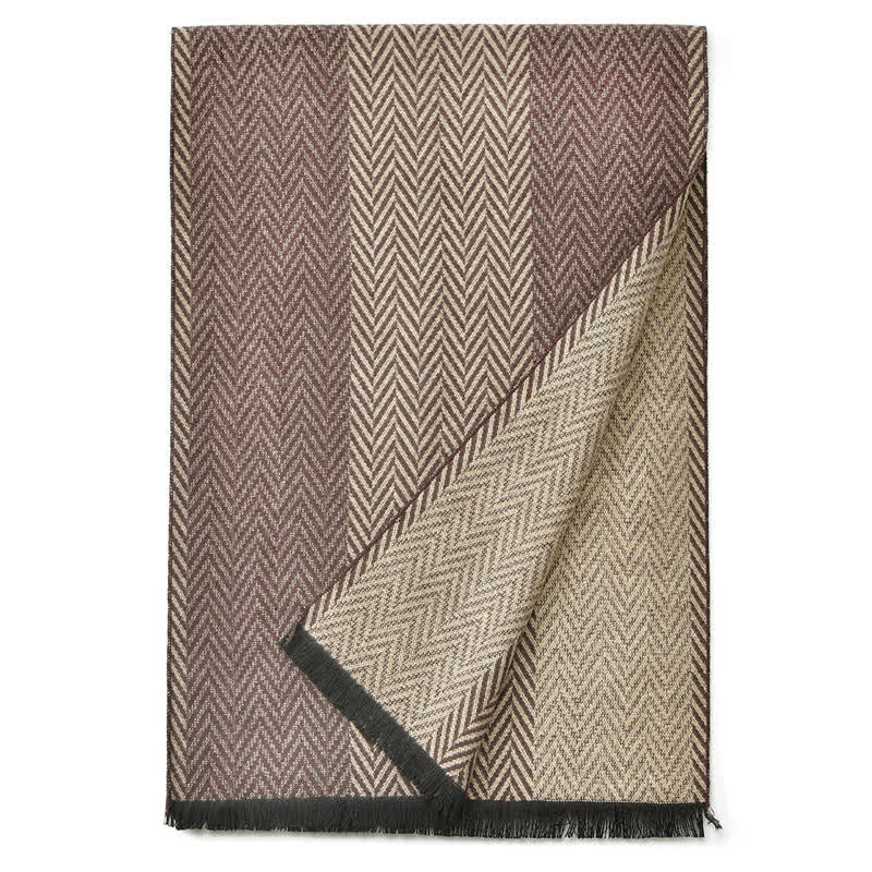 Buddha Stones Fall Winter Herringbone Pattern Tassel Classic Men's Scarf - image 2