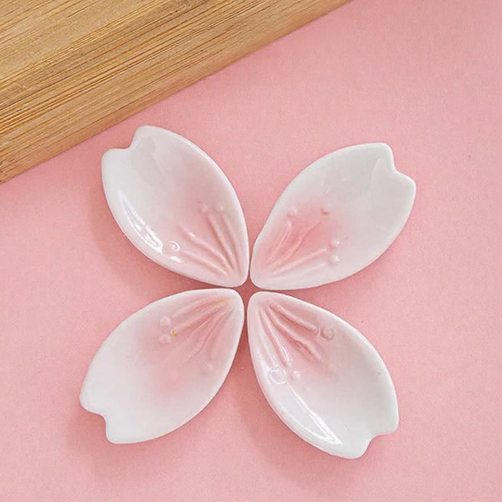 Buddha Stones Pink Sakura Petal Ceramic Japanese Style Elegant Chopstick Holder - image 1