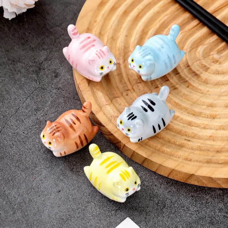 Buddha Stones Glazed Ceramic Lucky Cat Chopstick Holder - image 13