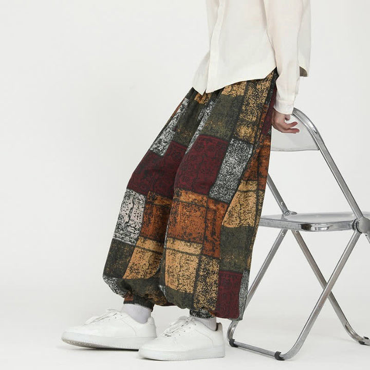 Buddha Stones Spring Fall Casual Boho Drawstring Geometric Cropped Pants Men's Harem Pants With Pockets - image 13