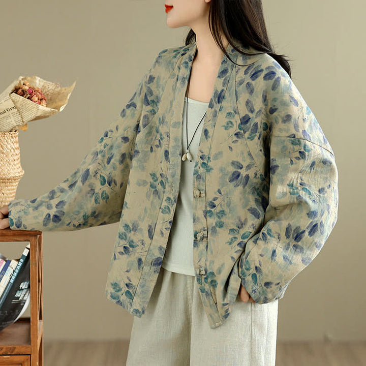 Buddha Stones Spring Casual Vintage Button-Up Floral Pattern Cropped Women's Jacket - image 12