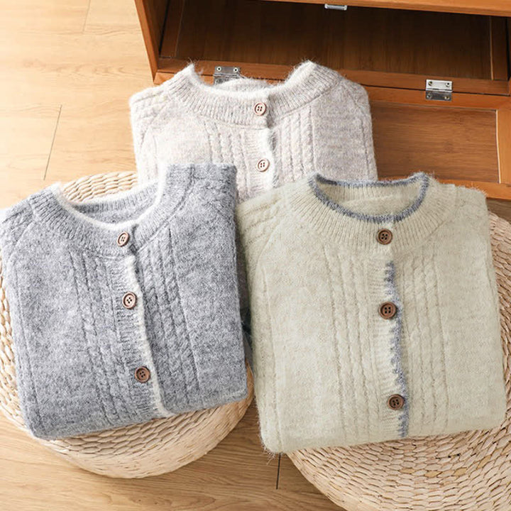 Buddha Stones Fall Winter Casual Vintage Button-Up Solid Cotton Women's Knitwear Cardigan - image 23