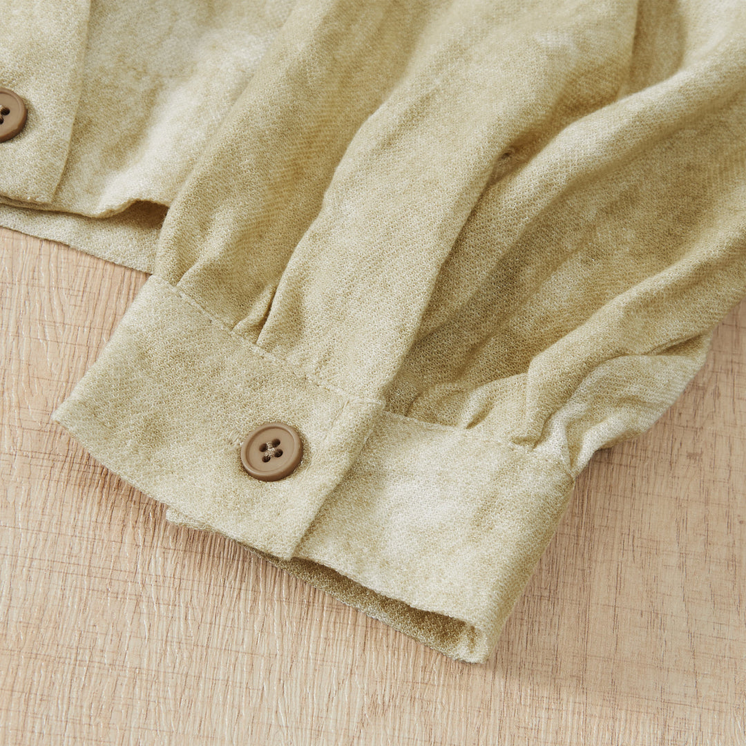Buddha Stones Fall Casual Tang Style Mandarin Collar Buttons Solid Women's Long Sleeve Shirts - image 5