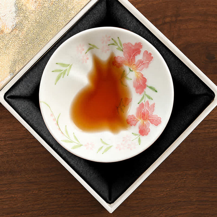 Buddha Stones Hand-Painted Cat Pattern Floral Ceramic Tea Cup 30 ml - Blossoms in Abundance(Gift Box) - Approx. 30 ml - image 30