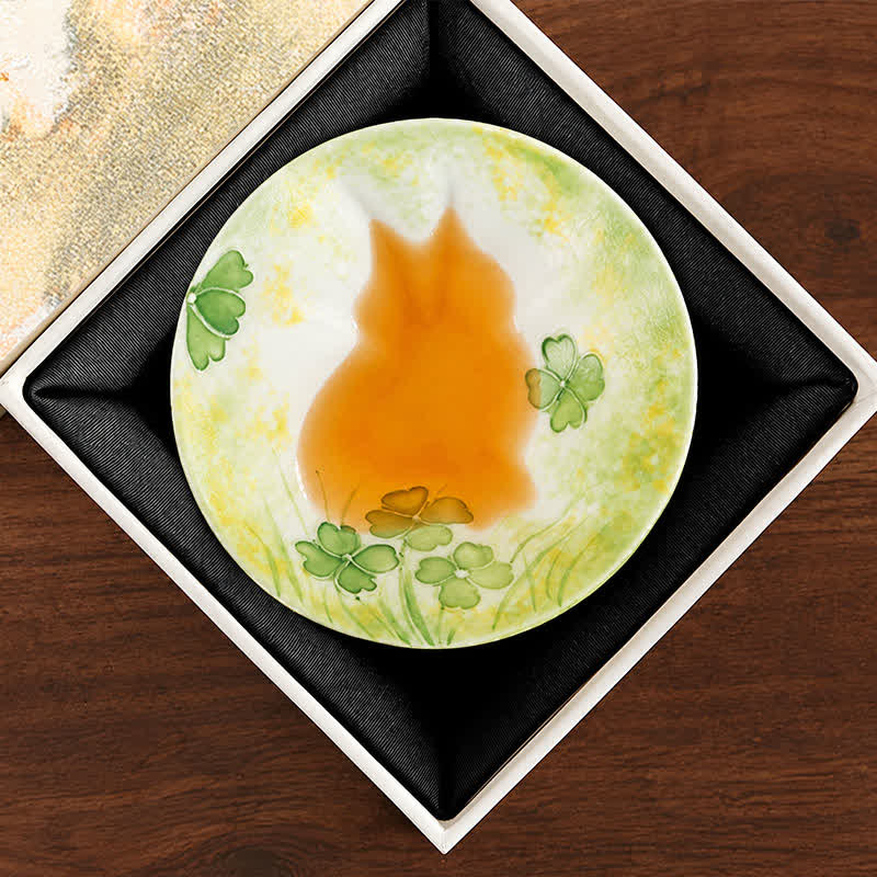 Buddha Stones Hand-Painted Cat Pattern Floral Ceramic Tea Cup 30 ml - Four-Leaf Clover & Spring Fortune(Gift Box) - Approx. 30 ml - image 28