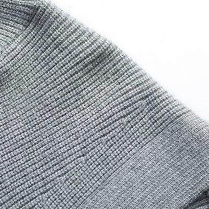 Buddha Stones Fall Winter Casual Button-Up Solid Knit Cardigan Men's Knitwear With Pockets - image 5