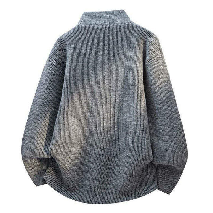 Buddha Stones Fall Winter Casual Button-Up Solid Knit Cardigan Men's Knitwear With Pockets - image 3