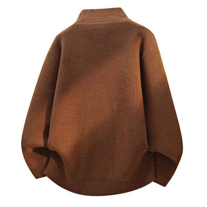 Buddha Stones Fall Winter Casual Button-Up Solid Knit Cardigan Men's Knitwear With Pockets - image 1