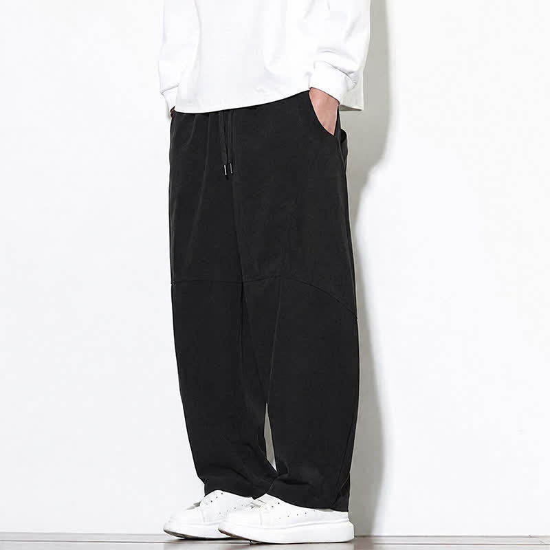 Buddha Stones Fall Classic Simple Drawstring Solid Ankle Pants Corduroy Men's Tapered Pants With Pocket - image 13