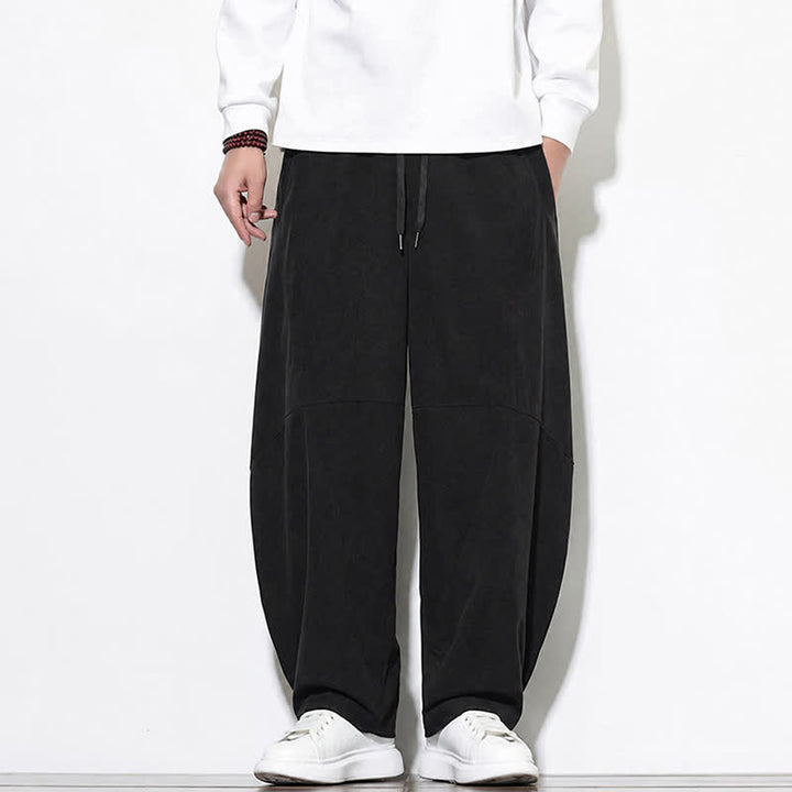 Buddha Stones Fall Classic Simple Drawstring Solid Ankle Pants Corduroy Men's Tapered Pants With Pocket - image 14