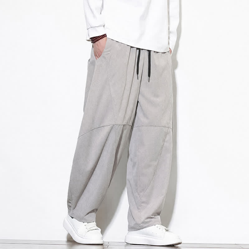 Buddha Stones Fall Classic Simple Drawstring Solid Ankle Pants Corduroy Men's Tapered Pants With Pocket - image 29