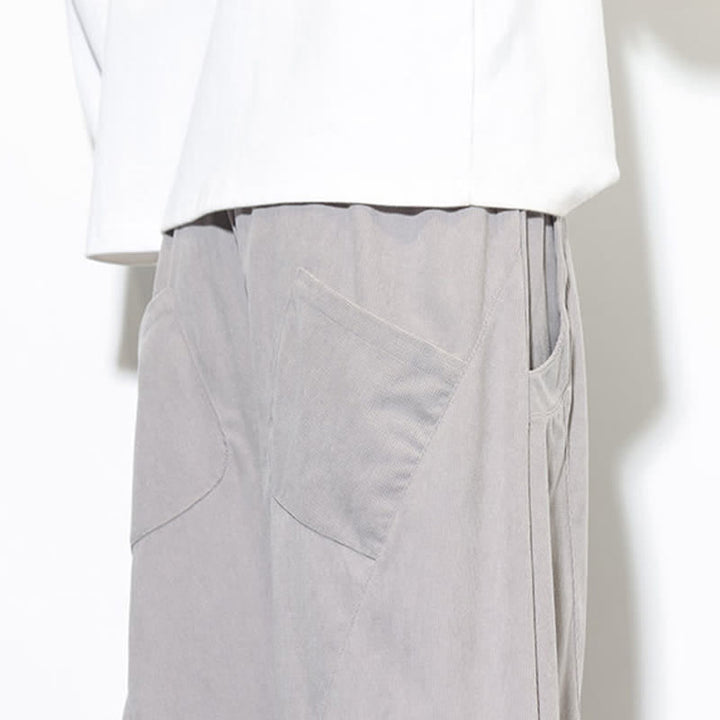 Buddha Stones Fall Classic Simple Drawstring Solid Ankle Pants Corduroy Men's Tapered Pants With Pocket - image 35