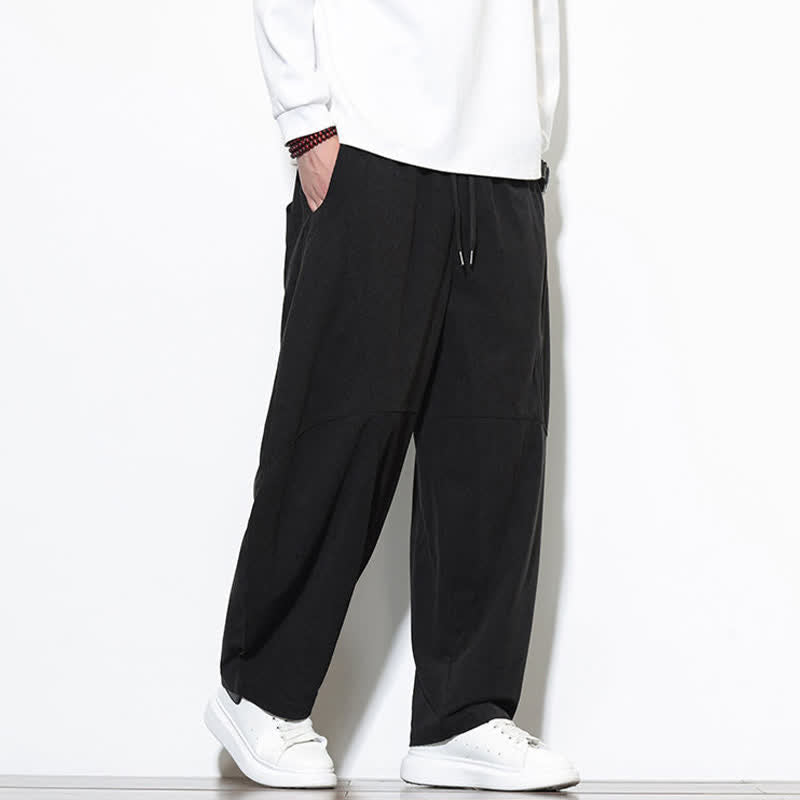 Buddha Stones Fall Classic Simple Drawstring Solid Ankle Pants Corduroy Men's Tapered Pants With Pocket - image 9