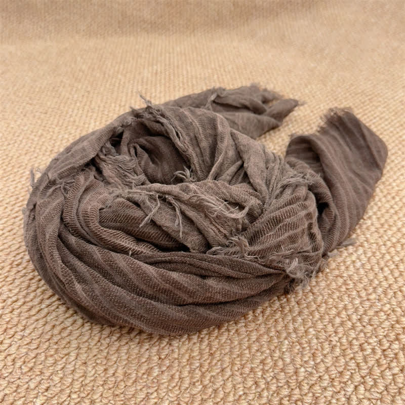 Buddha Stones Fall Winter Vertical Stripes Tassel Textured Women's Scarf - image 15