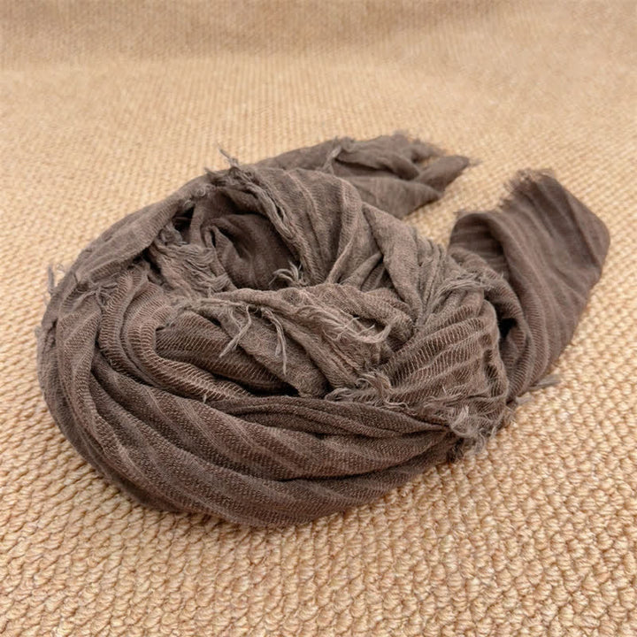 Buddha Stones Fall Winter Vertical Stripes Tassel Textured Women's Scarf - image 15