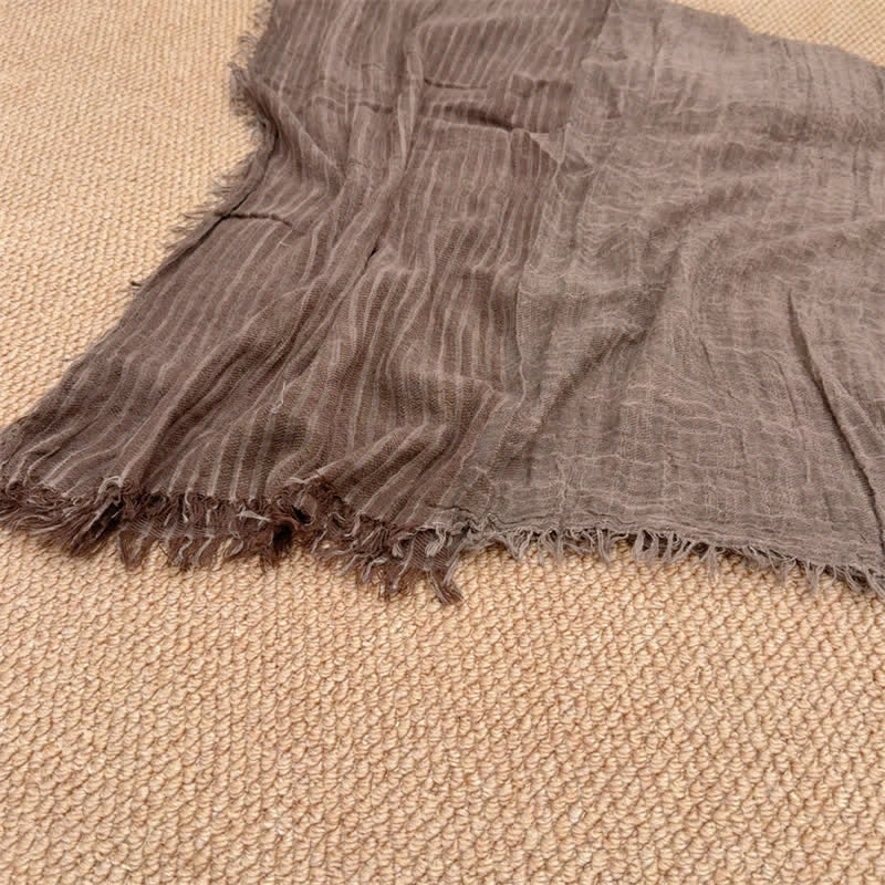 Buddha Stones Fall Winter Vertical Stripes Tassel Textured Women's Scarf - image 14