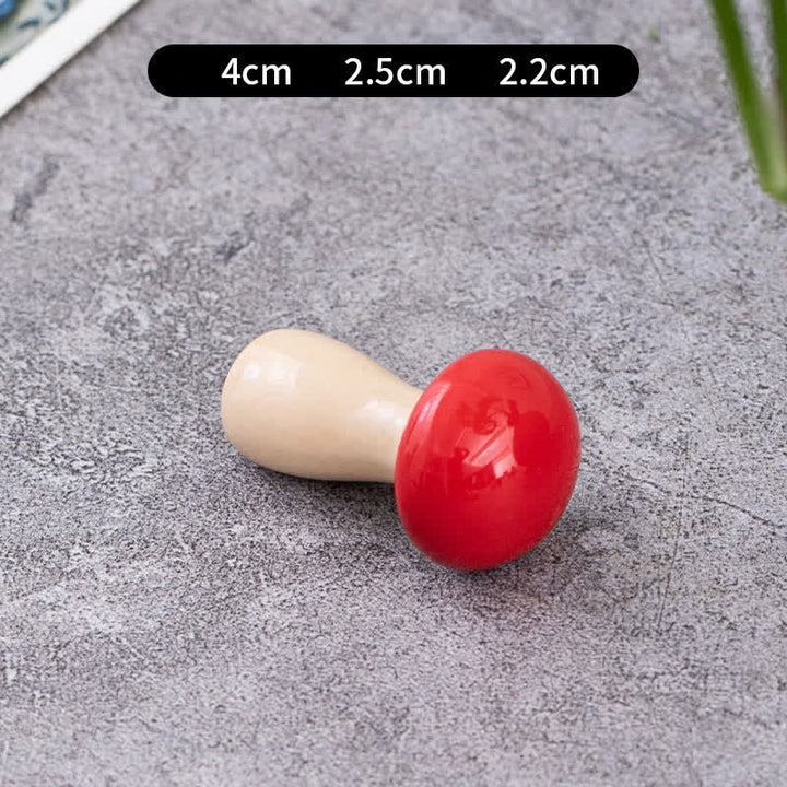 Buddha Stones Ceramic Vegetable Design Mini Tabletop Chopstick Holder - Shiitake Mushroom (Red) Approx. 4.2 × 2.5 × 2.2 cm - Ceramic - image 26