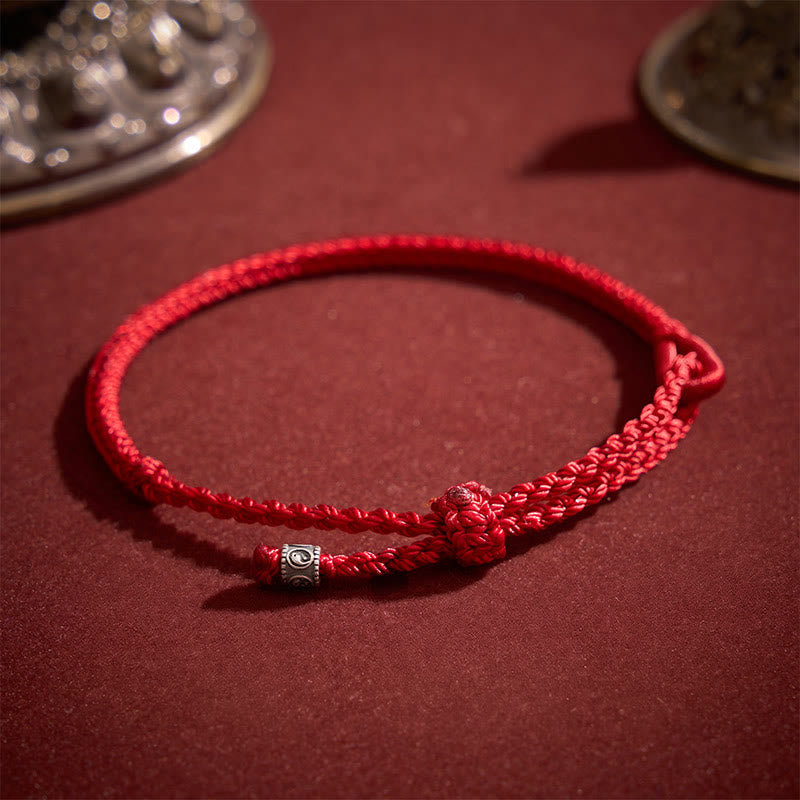 Buddha Stones Red String 925 Sterling Silver Yin Yang Protection Bracelet - image 2