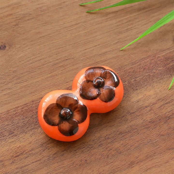 Buddha Stones Mini Ceramic Fruit Design Chopstick Holder - Persimmon Approx. 5.6 × 3 × 1.25 cm - image 10