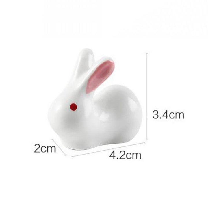 Buddha Stones Small Ceramic Rabbit Design Chopstick Holder - image 8