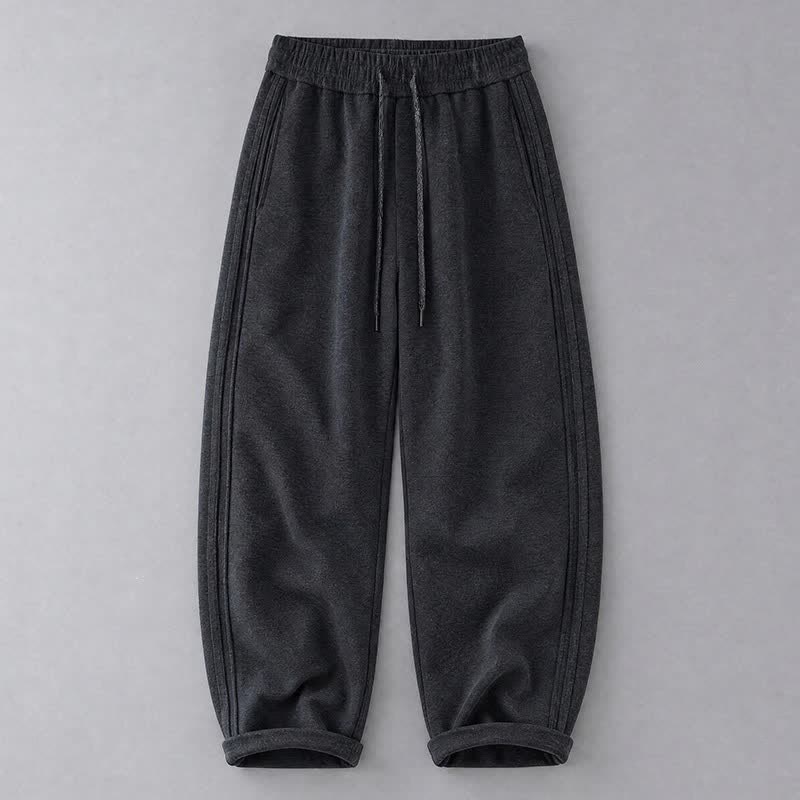 Buddha Stones Fall Winter Casual Drawstring Solid Long Pants Men's Tapered Pants With Pockets - Black - US/UK/AU42，EU52 (3XL) - image 10