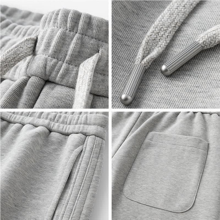 Buddha Stones Fall Winter Casual Drawstring Solid Long Pants Men's Tapered Pants With Pockets - image 2