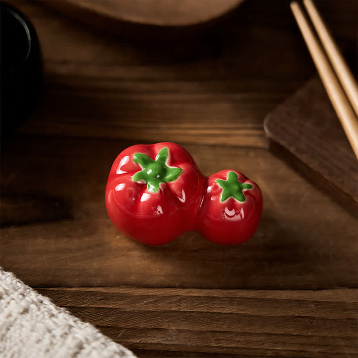 Buddha Stones Ceramic Vegetable Design Mini Tabletop Chopstick Holder - image 55