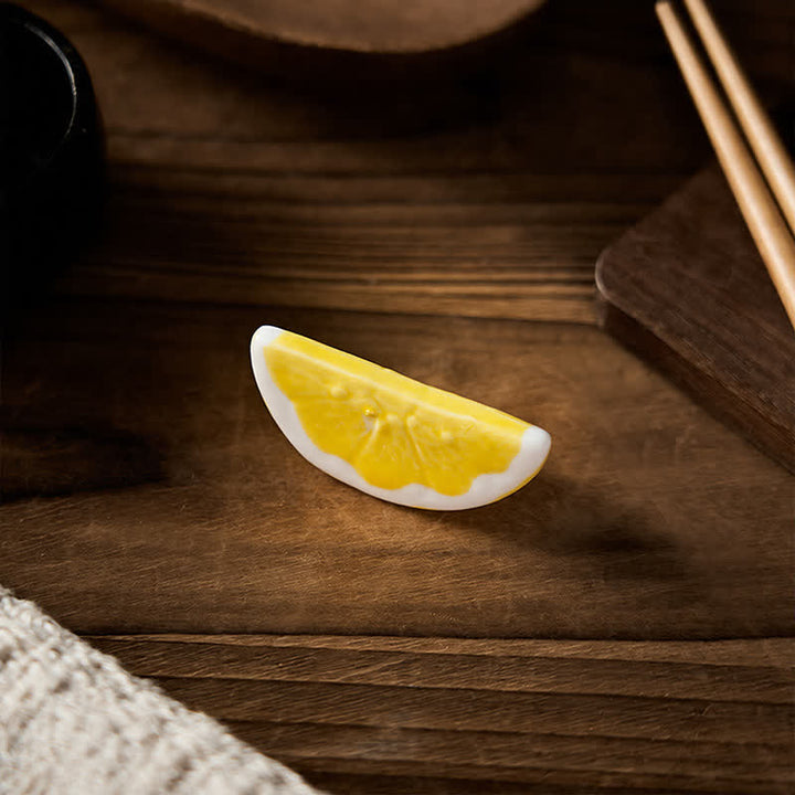 Buddha Stones Mini Ceramic Fruit Design Chopstick Holder - image 12