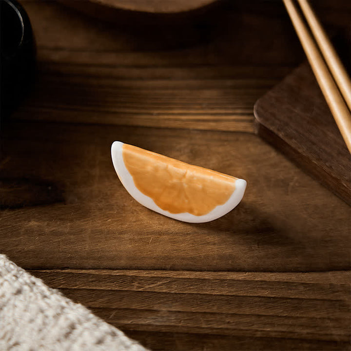 Buddha Stones Mini Ceramic Fruit Design Chopstick Holder - image 14