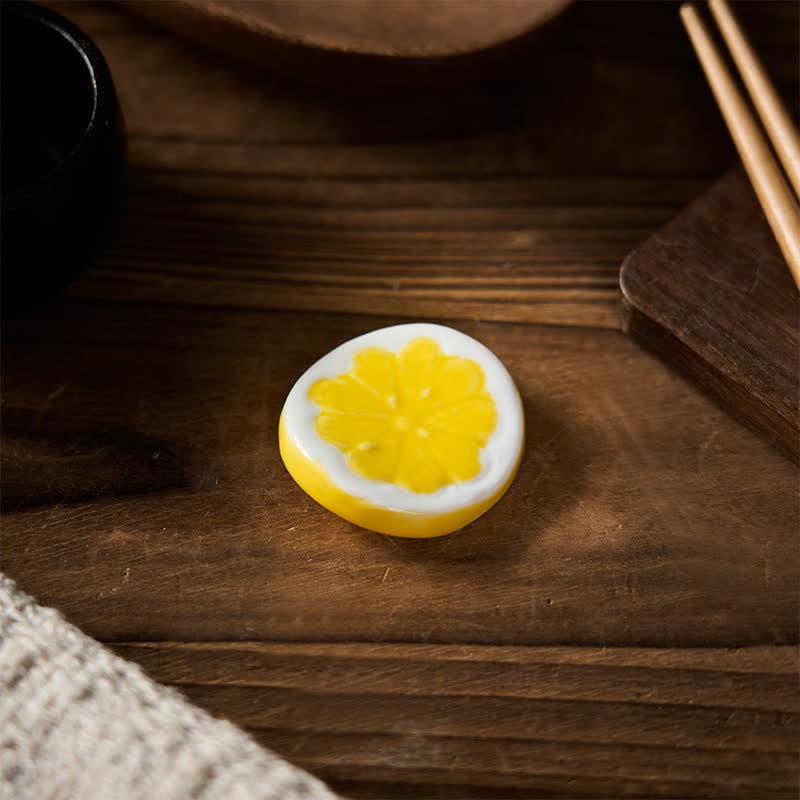 Buddha Stones Mini Ceramic Fruit Design Chopstick Holder - image 9