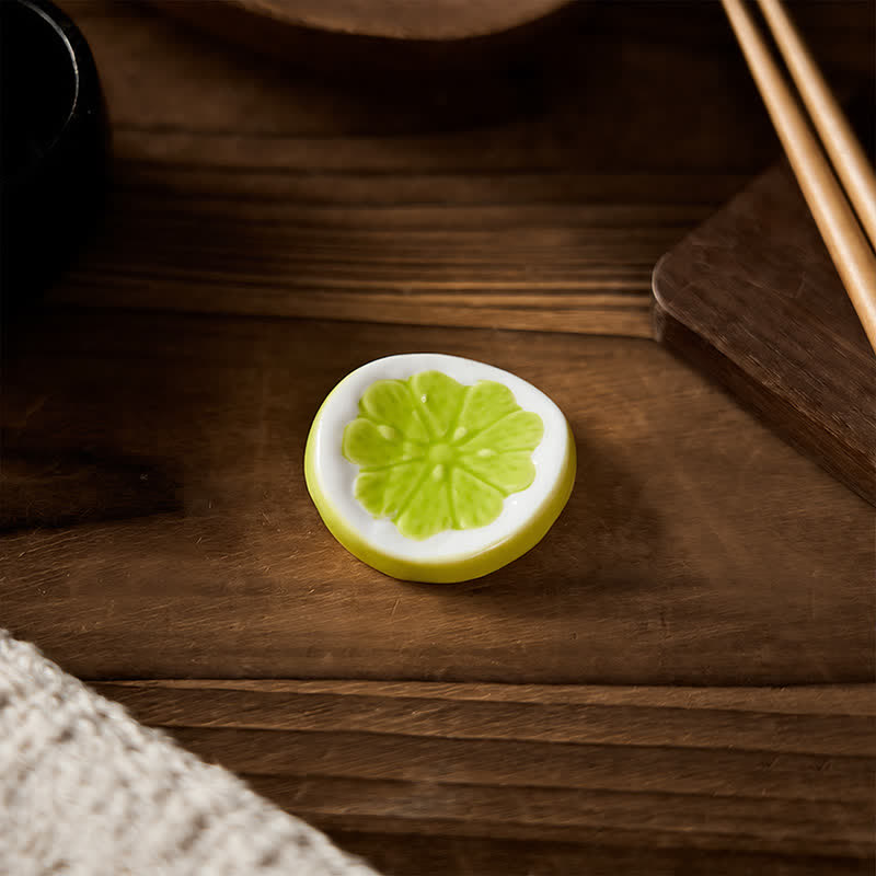 Buddha Stones Mini Ceramic Fruit Design Chopstick Holder - image 5