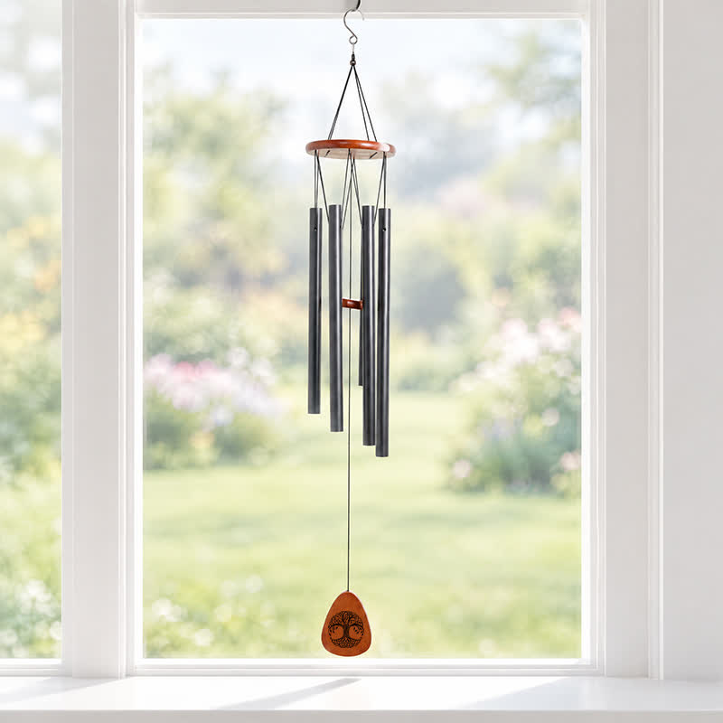 Buddha Stones Rustic Tree of Life Connection Six Tube Wind Chime - image 1