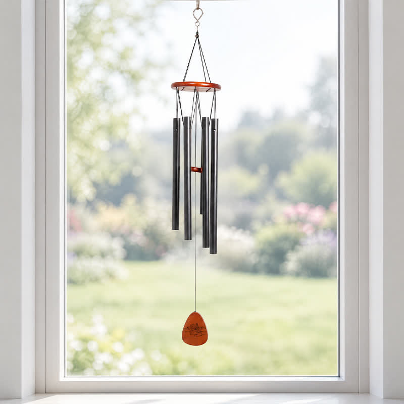 Buddha Stones Lotus Blessing Meditation Aluminum Wood Wind Chime - image 1
