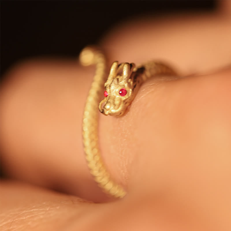 Buddha Stones 925 Sterling Silver Vintage Year of the Dragon Luck Protection Strength Adjustable Ring - image 8