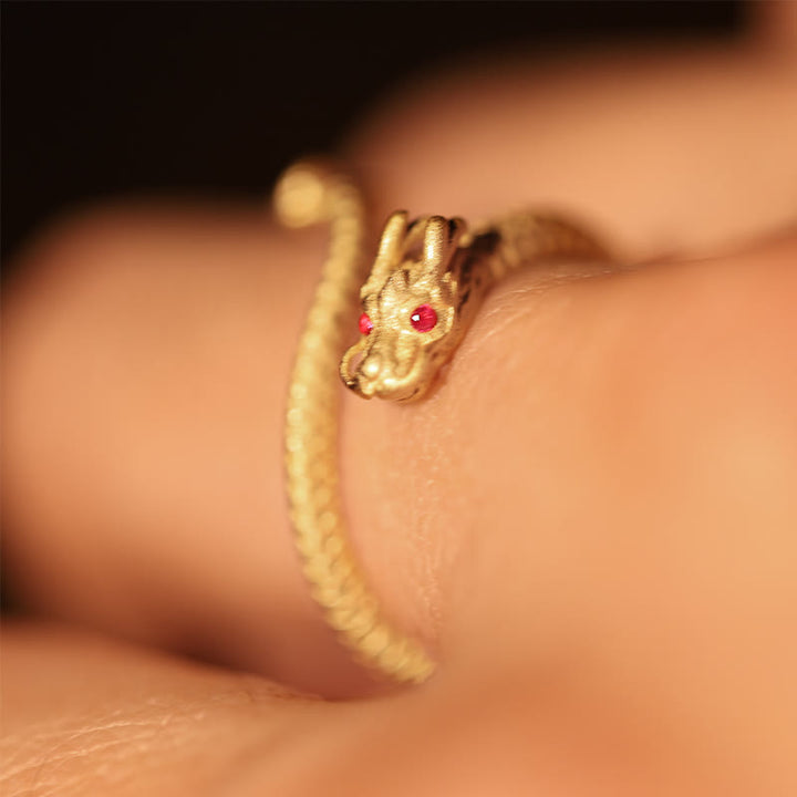 Buddha Stones 925 Sterling Silver Vintage Year of the Dragon Luck Protection Strength Adjustable Ring - image 8