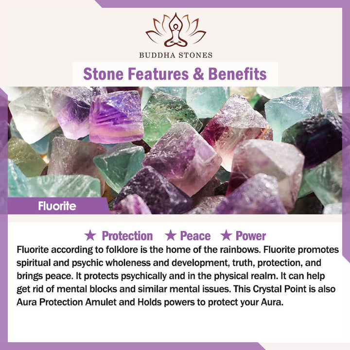 Buddha Stones Natural Colorful Fluorite Cylindrical Protection Necklace Pendant - image 6