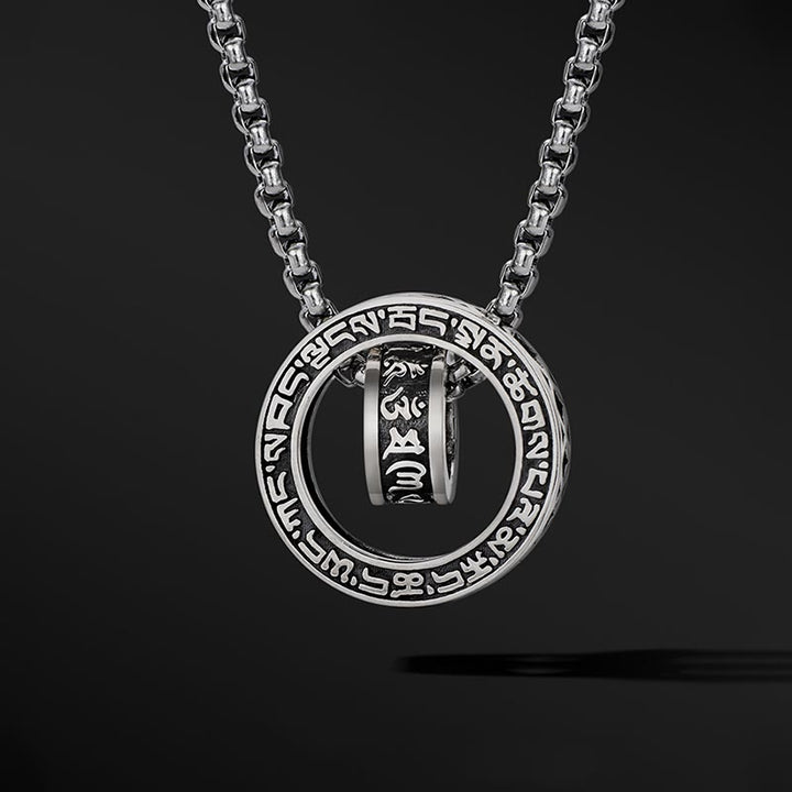 Buddha Stones Tibetan Om Mani Padme Hum Carved Peace Purity Chain Necklace Pendant - image 6
