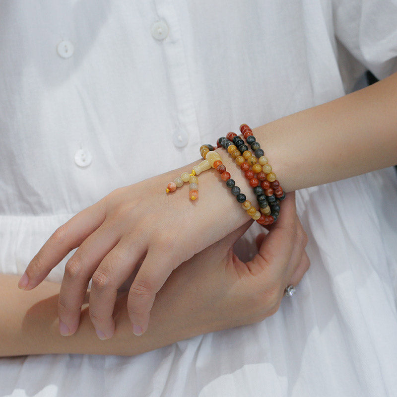 108 Beads Natural Red Agate Mala Protection Bracelet - image 4